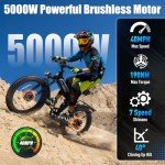 5000W Dual Motor Folding Electric Bike 40MPH