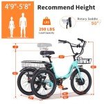 Soumye 20" Folding Electric Tricycle for Adults