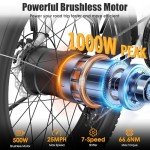 Funhang 1000W Electric Mountain Bike for Adults