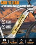 750W Electric Mountain Bike with 70-Mile Range