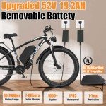 52V 19.2Ah Electric Bike for Adults - White