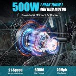 ANCHEER 500W Electric Mountain Bike for Adults