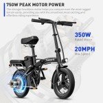 Folding Electric Bike with 750W Motor, 50-Mile Range