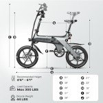 16" Folding Electric Bike for Adults, 400W Motor