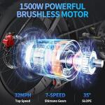 Ridstar 1000W Fat Tire Electric Motorcycle, 30MPH