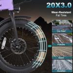 GELEISEN 20" Folding Electric Bike with Fat Tires