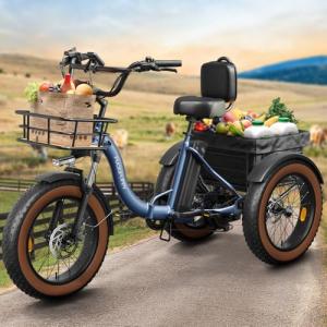 PUCKIPUPPY 960W Electric Folding Adult Tricycle