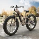 PUCKIPUPPY Electric Bike for Adults 960W, 48V 20AH Battery Adult Electric Bicycles, 26" Fat Tire Full Suspension Step-Thru Ebike, 28MPH Mountain Ebike, 7 Speed, 80Miles Range-Boxer ST
