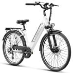 Jasion Roamer ST Electric Bike for Adults, 1200W Peak Motor Max 62miles & 28MPH City Cruiser Ebike,26'' Commuter Ebike, 528WH Removable Battery,7-Speed Electric Bicycles, Front Suspension Bicycles