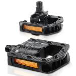 Folding Bike Pedals, Mountain Bike Pedals CNC Aluminum Bicycle Flat Pedals, 9/16'' with Reflective Strips | Non-Slip | Waterproof | Wide Flat Foldable Pedals for Ebike, Urban Commute, MTB Bikes