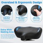 CDYWD Oversized Bike Seat for Men & Women Comfort, Extra Wide Bicycle Seat Cushion, Comfortable Wing Padded, Large Replacement Saddle for Peloton, Stationary Exercise Bike, Ebike, Cruiser, City Bike