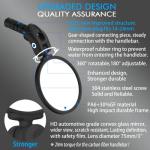 BriskMore Black Convex Rearview Mirrors, 2PCS Adjustable Handlebar Bicycle Mirrors for Road, Mountain, Scooter Bikes