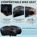 CDYWD Oversized Bike Seat for Men & Women Comfort, Extra Wide Soft Padded Bicycle Seat Cushion, Large Comfortable Replacement Saddle for Peloton, Stationary Exercise Bike, Cruiser, Ebike, City Bike