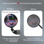 BriskMore Black Convex Rearview Mirrors, 2PCS Adjustable Handlebar Bicycle Mirrors for Road, Mountain, Scooter Bikes