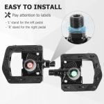 Folding Bike Pedals, Mountain Bike Pedals CNC Aluminum Bicycle Flat Pedals, 9/16'' with Reflective Strips | Non-Slip | Waterproof | Wide Flat Foldable Pedals for Ebike, Urban Commute, MTB Bikes