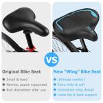 CDYWD Oversized Bike Seat for Men & Women Comfort, Extra Wide Bicycle Seat Cushion, Comfortable Wing Padded, Large Replacement Saddle for Peloton, Stationary Exercise Bike, Ebike, Cruiser, City Bike