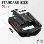 Folding Bike Pedals, Mountain Bike Pedals CNC Aluminum Bicycle Flat Pedals, 9/16'' with Reflective Strips | Non-Slip | Waterproof | Wide Flat Foldable Pedals for Ebike, Urban Commute, MTB Bikes
