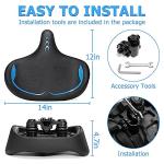 CDYWD Oversized Bike Seat for Men & Women Comfort, Extra Wide Bicycle Seat Cushion, Comfortable Wing Padded, Large Replacement Saddle for Peloton, Stationary Exercise Bike, Ebike, Cruiser, City Bike