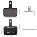 AGPTEK Bike Brake Pads, High-Performance Brake Pads, Disc Brake Pads & Spring for Mountain Bike Disc Brakes,Bike Pads Compatible with TRP Tektro Shimano Deore Br,(Semi-Metallic, Black)