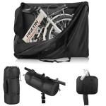 20 Inch Folding Bike Bag,Durable Folding Ebike Bags,Outside Waterproof Bike Bags,Portable Bike Transport Bag with Strong Webbing for Car Train Shipping Air Travel,Bike Accessories with Handlebar Case