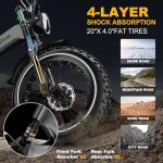 Folding Electric Bike for Adults,1500W Motor(Peak 2000W),35MPH 100Mile,48V 25Ah Battery,20" x 4.0 Fat Tire Foldable Electric Bicycle,Electric Mountain E-Bike,Hydraulic Disc Brake E-Bike