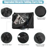 20 Inch Folding Bike Bag,Durable Folding Ebike Bags,Outside Waterproof Bike Bags,Portable Bike Transport Bag with Strong Webbing for Car Train Shipping Air Travel,Bike Accessories with Handlebar Case