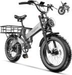 Folding Electric Bike for Adults,1500W Motor(Peak 2000W),35MPH 100Mile,48V 25Ah Battery,20" x 4.0 Fat Tire Foldable Electric Bicycle,Electric Mountain E-Bike,Hydraulic Disc Brake E-Bike