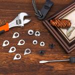 SAVITA 12pcs Carbon Steel Bike Wheel Flanged Axle Nut Kit, M8/M9.5/M10 Thread Sizes for Mountain Bike Front and Rear Wheel