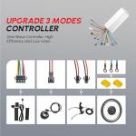 PEXMOR Electric Bike Conversion Kit, 48V 1000W 26" Front Wheel E-Bike Hub Motor Kit, Upgrade 3 Mode Controller w/PAS/Twist Throttle with Battery Indicator Ebike Bicycle Wheel Kit