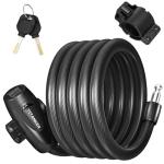 Titanker Bike Lock, Bike Lock Cable 6 Feet Coiled Secure Bicycle Locks with Keys Scooter Locks Bicycle Locker 1/2 Inch Thick Heavy Duty Anti Theft Bike Cable Lock with Mounting Bracket