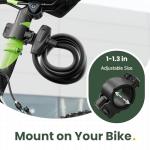 Titanker Bike Lock, Bike Lock Cable 6 Feet Coiled Secure Bicycle Locks with Keys Scooter Locks Bicycle Locker 1/2 Inch Thick Heavy Duty Anti Theft Bike Cable Lock with Mounting Bracket