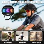 Bike Helmet Adult Men Women: Smart Bike Helmet Bicycle Helmets with Light for Mountain Bike Road Cycling Electric Scooter Skateboard Roller Skating Ebike Bike Helmets for Adults Teen Helmets Black