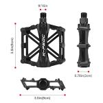 GPMTER Bike Pedals 9/16 for MTB, Mountain Road Bicycle Flat Pedal, with 16 Anti-Skid Pins -Universal Lightweight Aluminum Alloy Platform Pedal for Travel Cycle-Cross Bikes etc