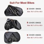 Puroma Bike Cover for 1 bike, Outdoor Waterproof Bicycle Covers Rain Sun UV Dust Wind Proof with Lock Hole for Mountain Road Electric Bike (Basic Black)