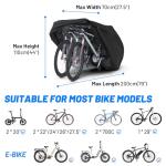 Favoto Bike Cover Waterproof Outdoor Storage for 1 or 2 Bikes Bicycle Cover Heavy Duty Rain Sun UV Dust Wind Proof with Storage Bag Bike Tarp for EBike Mountain Road City Bike, Black