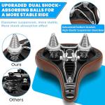 CDYWD Wide Bike Seat for Men Women Comfort, Large Soft Padded Bicycle Seat Cushion, Oversized Comfortable Replacement Saddle for City & Mountain Bicycle, Beach Cruiser, Ebike, Scooter, Stationary Bike