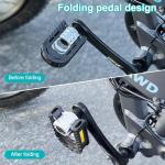 Bike Pedals, Folding Bike Pedals Universal 9/16'' with Reflective Strips | Aluminum | Non-Slip | Waterproof | Wide Flat Cycling Foldable Pedals for Ebike, Urban Commute, MTB Bikes