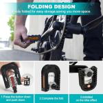 Bike Pedals, Folding Bike Pedals Universal 9/16'' with Reflective Strips | Aluminum | Non-Slip | Waterproof | Wide Flat Cycling Foldable Pedals for Ebike, Urban Commute, MTB Bikes