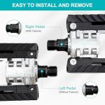 Bike Pedals, Folding Bike Pedals Universal 9/16'' with Reflective Strips | Aluminum | Non-Slip | Waterproof | Wide Flat Cycling Foldable Pedals for Ebike, Urban Commute, MTB Bikes