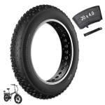 20x4 Fat Bike Tire Replacement, 20x4.0 Inch Electric Bicycle Snow Mountain E-Bike Tires, Folding Ebike Fat Tire Tubes and Tire Levers Compatible Wide Mountain Snow Bike Tires 1PCS