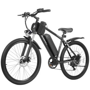 HOVERFLY OUREA 26" Electric Bike for Adults, 750W Peak Motor Mountain Ebike, 20MPH Up to 40 Miles, UL2849 Certified, 7-Speed, Removable Battery, Shock Absorber, Fat Tire Commuter E-Bike