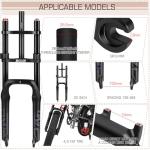 BUCKLOS 20 inch 4.0 Fat Tire E-Bike Air Suspension Fork, 180mm Travel Spacing Hub 135mm Straight Tube MTB Manual Lockout 9mm QR Mountain Bike Double Shoulder Electric Bicycle Front Forks Snow Beach