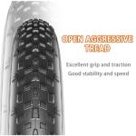 20x4 Fat Bike Tire Replacement, 20x4.0 Inch Electric Bicycle Snow Mountain E-Bike Tires, Folding Ebike Fat Tire Tubes and Tire Levers Compatible Wide Mountain Snow Bike Tires 1PCS