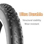 20x4 Fat Bike Tire Replacement, 20x4.0 Inch Electric Bicycle Snow Mountain E-Bike Tires, Folding Ebike Fat Tire Tubes and Tire Levers Compatible Wide Mountain Snow Bike Tires 1PCS