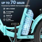 MOONCOOL Electric Tricycle for Adults, 500W/750W 48V 20" Folding Electric Trike Peak Power 1100W, 3 Wheels Electric Bicycle, Aluminum Frame Electric Tricycle with Large Basket and Removable Battery