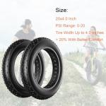 20x4 Fat Bike Tire Replacement, 20x4.0 Inch Electric Bicycle Snow Mountain E-Bike Tires, Folding Ebike Fat Tire Tubes and Tire Levers Compatible Wide Mountain Snow Bike Tires 1PCS