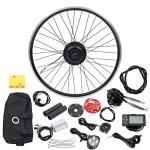 Electric Bicycle Conversion Kit, E-Bike Front/Rear Wheel Motor Brushless and Gearless Hub Motor Set E-Bicycle Conversion Kit for 26"/20" Bike(US Stock) (26'' 36V 350W Front Wheel LCD)