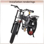 BUCKLOS 20 inch 4.0 Fat Tire E-Bike Air Suspension Fork, 180mm Travel Spacing Hub 135mm Straight Tube MTB Manual Lockout 9mm QR Mountain Bike Double Shoulder Electric Bicycle Front Forks Snow Beach