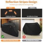 AKEfit Adult Tricycle Cover Electric Tricycle Covers, Bike Covers Outdoor Storage Waterproof, Dustproof Bicycle Cover, Windproof Recumbent Trike Cover Black