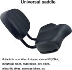 THALOUS Bike Seat with Backrest Oversized Comfort Bicycle Saddle Replacement Soft Memory Foam Padded PU Cushion Universal for Tricycle Mountain Bike Commuter Bike Electric Bike